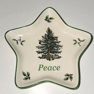 SPODE CHRISTMAS TREE PEACE STAR SHAPPED TRINKET DISH